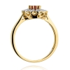 Złoty pierścionek z Rubinem 0,60ct i Diamentami złoto próby 585